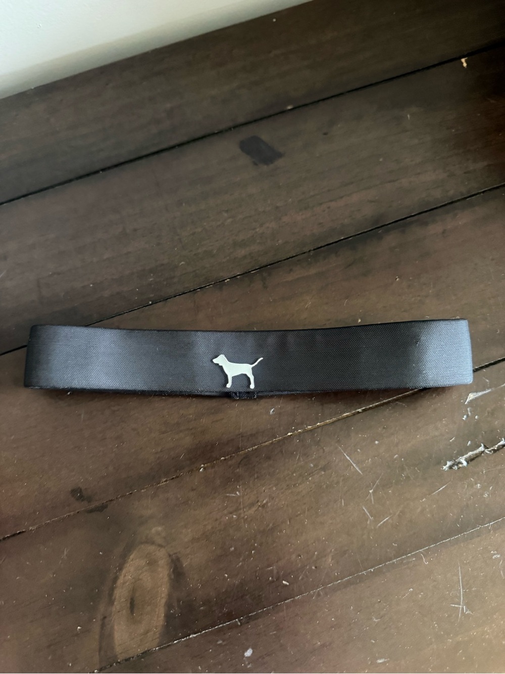 Victoria’s Secret PINK Black Logo Elastic Headband Athletic Yoga Gym